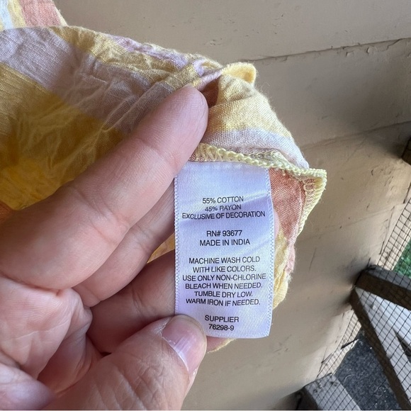 A New Approach Women Yellow Striped Tank Top Medium Lightweight Summer - Picture 4 of 5